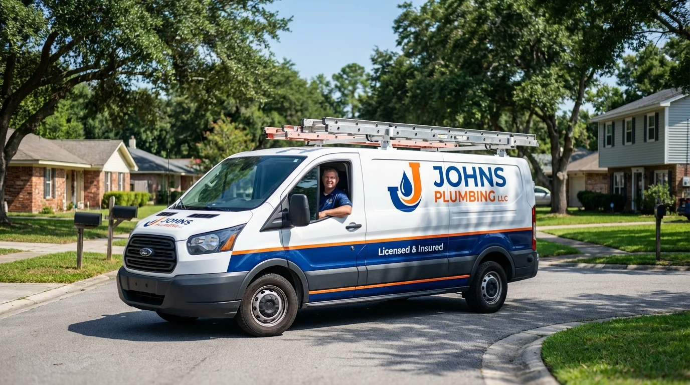 Johns Plumbing LLC service van in West Haverstraw, NY