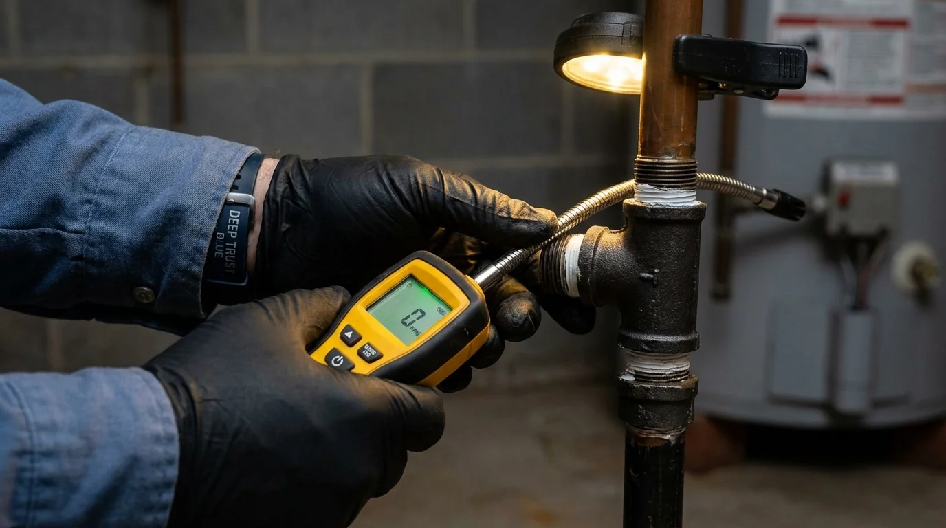 Gas leak detection with electronic sniffer by Johns Plumbing LLC in West Haverstraw